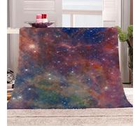 KGSK Couverture Lit 3D Paysage Étoilé Violet Polaire Moelleuse Flanelle 180x200Cm 2 Personnes en Microfibre, Peluche Adulte Enfants, Plaid Canape Grande