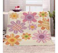 KGSK Couverture Lit 3D Petites Fleurs Violettes Polaire Moelleuse Flanelle 180x200Cm 2 Personnes en Microfibre, Peluche Adulte Enfants, Plaid Canape Grande