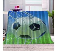 KGSK Couverture Lit 3D Sports Football Imprimé Polaire Moelleuse Flanelle 180x200Cm 2 Personnes en Microfibre, Peluche Adulte Enfants, Plaid Canape Grande