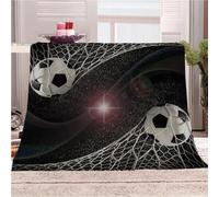 KGSK Couverture Lit 3D Star Sports Football Imprimé Polaire Moelleuse Flanelle 180x200Cm 2 Personnes en Microfibre, Peluche Adulte Enfants, Plaid Canape Grande