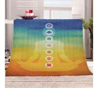 KGSK Couvertures Et Plaids 3D Modèle De Statue De Bouddha Couverture en Flanelle Epaisse Douce, Jeté De Canapé Sherpa 100x120Cm Sherpa Chaude Et Confortable du Garçon Microfibre