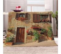 KGSK Douce Flanelle Couverture Lit 2 Personnes en Microfibre 3D Bâtiments De Maisons Rurales Plaid Polaire 180x220Cm Adulte Enfants Chaud Et Doux en Peluche Plaid Canape Grande Taille Jeté De Canapé