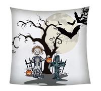 KGSK Douce Flanelle Couverture Lit 2 Personnes en Microfibre 3D Cartoon Halloween Skull Plaid Polaire 180x220Cm Adulte Enfants Chaud Et Doux en Peluche Plaid Canape Grande Taille Jeté De Canapé