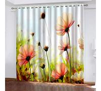 KGSK Oeillet pour Rideaux Impression De Fleurs De Soleil Motif 3D Impression 180x250 Cm Occultants Thermiques Isolants Anti Froid Rideau À Oeillets pour Chambre Salon Maison Fenêtre, Moderne