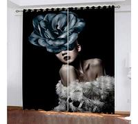KGSK Rideaux Occultant, Isolation, Beauté De Fleur De Mode 3D Isolant Thermiques Draperie De Fenêtre pour Chambre Salon, 2 Px 250x200 Cm Rideau Moderne À Oeillets Chambre Enfant
