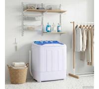 KGTKGTYER Mini machine à laver 2 chambres avec essoreuse 5,6 kg | Idéal pour le camping et les ménages individuels, minuterie de 15 minutes, compact et peu encombrant
