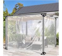 KGUDYS Bâche en PVC Imperméable Très Résistante 420g/㎡,Bâches en Vinyle Transparent 0,35mm,Bâche Anti-Pluie Extérieure,Rideau Résistante Aux Intempéries pour Jardin,0Zips-2x2m/6.6x6.6ft