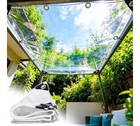 KGUDYS Bâche Étanche 1x1.5m,2x2m,2x3m,Bâche Transparente en PVC résistante,400g/㎡ Grandes bâches pour Serre Jardin,Bâche Transparente d'extérieur résistante aux intempéries,WxH-7x2m/23.0x6.6ft