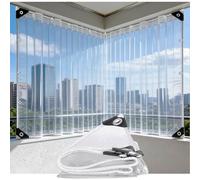 KGUDYS Bâche étanche Robuste 1m,2m,3m,5m,6m,Bâche Transparente en PVC,Bâche en Plastique De 0,35mm,avec œillets,Panneaux Latéraux De Bâche Grandes De Jardin Extérieur,WxH-3.5x2.5m/11.5x8.2ft