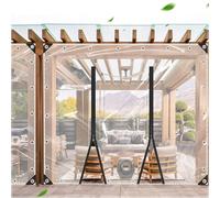 KGUDYS Bâche Imperméable Transparente avec Oeillets,Bâche en Plastique épaisse De 0,3mm Imperméable,Bâche en PVC Résistant Aux UV De Lourds,pour Jardin,Gazebo,Patio,2 Zipper-3.8x2.5m/12.5x8.2ft