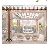 KGUDYS Bâche Imperméable Transparente avec Oeillets,Bâche en Plastique épaisse De 0,3mm Imperméable,Bâche en PVC Résistant Aux UV De Lourds,pour Jardin,Gazebo,Patio,WxH-2.3x2.5m/7.5x8.2ft