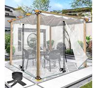 KGUDYS Bâche Transparente De 0,35mm avec Fermeture éclair,Panneaux Latéraux De Jardin Gazebo Pergola,Bâche étanche en PVC Travaux Lourds,Coupe-Vent,Imperméable,Durable,WxH-2.3x2.5m/7.5x8.2ft