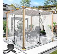 KGUDYS Bâche Transparente De 0,35mm avec Fermeture éclair,Panneaux Latéraux De Jardin Gazebo Pergola,Bâche étanche en PVC Travaux Lourds,Coupe-Vent,Imperméable,Durable,WxH-2.6x3m/8.5x9.8ft