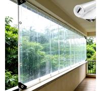 KGUDYS Bâche Transparente Étanche,Panneaux Latéraux en Bâche PVC Transparente extérieur, bâche Imperméable à La Pluie De 0,35mm D'épaisseur,avec œillets,Bâches en Plastique,WxH-2.6x2.8m/8.5x9.2ft