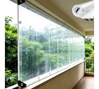 KGUDYS Bâche Transparente Étanche,Panneaux Latéraux en Bâche PVC Transparente extérieur, bâche Imperméable à La Pluie De 0,35mm D'épaisseur,avec œillets,Bâches en Plastique,WxH-2x2.8m/6.6x9.2ft
