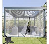 KGUDYS Bâche Transparente Imperméable avec œillets Et Fermetures à Glissière,Bâche Transparente en Verre PVC,Imperméable Au Vent,Anti-UV,Bâche De Protection pour Serre Et Jardin,WxH-2.8x3m/9.2x9.8ft