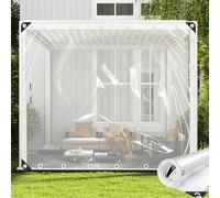 KGUDYS Bâche Transparente Imperméable,Bâche Claire en PVC Extérieur avec Oeillets,Bâche Résistance Aux Intempéries Ripstop,Bâches De Vinyle Transparentes en PVC De 0,3mm,WxH-1x2m/3.3x6.6ft
