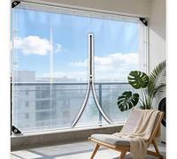 KGUDYS Bâche Transparente Imperméable,Panneaux Latéraux en Bâche PVC Extérieur avec Fermetures éclair,Bâche Vitres Imperméable Résistante,épaisseur 0,35mm,420g/㎡,WxH-2x2.4m/6.6x7.9ft