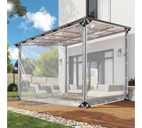 KGUDYS Bâche Transparente Résistante avec œillets,Panneaux Latéraux en Bâche PVC Claire Imperméable,Bâches Double épaisseur en Plastique De 1x1m, 2x2,8m,1,5x3m,Anti-UV,0Zips-1.3x2m/4.3x6.6ft