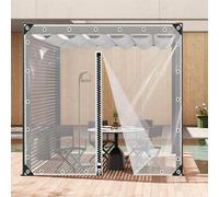KGUDYS Bâches Imperméables Extérieur,Bâche en Plastique Transparent,Panneaux Latéraux De Pergola en PVC Imperméable,Bâche en Vinyle Clair Très Résistante,avec œillets,1Zips-5.5x2.5m/18.0x8.2ft