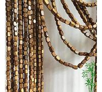 KGUDYS Naturel Rideau De Porte en Bambou pour Porte,Rideau De Porte Perles Fait Main,Rideau à Mouche Suspendu Panneau De Moustiquaire,Rideau De Porte en Bambou en Bois,sur Mesure,90strands(90x210cm)