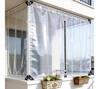 KGUDYS Panneaux Latéraux en Bâche Plastique Transparent,Bâche Imperméable en PVC De 0,35mm,Couverture Résistante Aux Déchirures,Tente De Camping D'extérieur Et Terrasse,WxH-2.3x2.6m/7.5x8.5ft