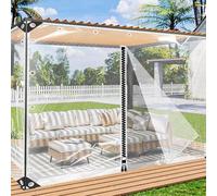 KGUDYS Panneaux Latéraux en Bâche PVC De 0,35mm,Bâche Imperméable pour Serre Carport,Bâche Transparente Imperméable Ultra-Résistante De 420g/㎡,avec Fermeture éclair/œillets,WxH-2.6x2.2m/8.5x7.2ft