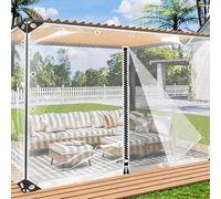 KGUDYS Panneaux Latéraux en Bâche PVC De 0,35mm,Bâche Imperméable pour Serre Carport,Bâche Transparente Imperméable Ultra-Résistante De 420g/㎡,avec Fermeture éclair/œillets,WxH-4.5x2.8m/14.8x9.2ft