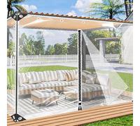 KGUDYS Panneaux Latéraux en Bâche PVC De 0,35mm,Bâche Imperméable pour Serre Carport,Bâche Transparente Imperméable Ultra-Résistante De 420g/㎡,avec Fermeture éclair/œillets,WxH-2x2.8m/6.6x9.2ft