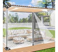 KGUDYS Panneaux Latéraux en Bâche PVC De 0,35mm,Bâche Imperméable pour Serre Carport,Bâche Transparente Imperméable Ultra-Résistante De 420g/㎡,avec Fermeture éclair/œillets,WxH-1x1.5m/3.3x4.9ft