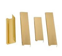 KGUDYS Poignées de tirage contemporaines, poignée Invisible, poignée de tiroir de Meuble, poignée Invisible Meuble Cuisine, poignée de Porte dorée 200/300/500 mm, Placards,Lot de 4,400mm/15.7in