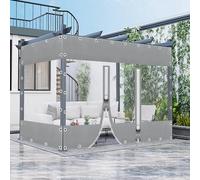 KGUDYS Rideau Extérieur en Vinyle Transparent,Rideaux Clairs Imperméables,Panneaux Latéraux en PVC Transparent Très Résistants De 500g/㎡ avec Fermetures éclair,2zipper-1.8x2m(5.9x6.6ft)