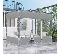 KGUDYS Rideau Extérieur en Vinyle Transparent,Rideaux Clairs Imperméables,Panneaux Latéraux en PVC Transparent Très Résistants De 500g/㎡ avec Fermetures éclair,2zipper-1.3x2.8m(4.3x9.2ft)