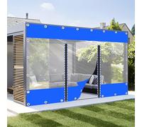 KGUDYS Rideaux De Pergola Transparents Imperméables,Panneaux Latéraux en PVC Clair De 0,5mm,Rideau en Vinyle D'extérieur,Résistant Aux Intempéries,Rideaux De Séparation,With-2xzips-5.2x3m(17.1x9.8ft)