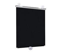 KGUDYS Store Enrouleur à Ventouse pour fenêtres,30/35/45/58/65/72cm de Large,Store de fenêtre à Ventouse d'intérieur,Store résistant aux UV,rétractable,pour la Maison/Le Bureau,Black-60x125cm/24x49in