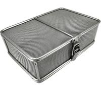 KGufHDc panier de stérilisation en filet Panier perforé en maille d'acier inoxydable avec couvercle, plateau de désinfection for dispositifs médicaux(20 * 15 * 5cm,Mesh 0.5mm)