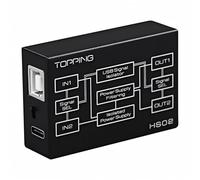 KGUSS L'isolateur audio Topping HS02 USB 2.0 supporte jusqu'à 1500 VDC, entrée USB-B et Type-C, sortie USB-A et Type-C, compatible avec PCM32bit 768 kHz DSD512