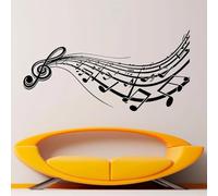 KGXUEDAO Autocollant mural créatif en vinyle avec notes de musique en e sol, décoration d'intérieur amovible pour chambre à coucher, salon