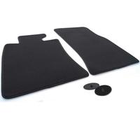 Kh Teile Lot de 2 tapis avant de voiture en velours Noir