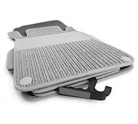 kh Teile Lot de 4 tapis de sol en gros-grain de qualité supérieure - Gris - Avec protège-talon