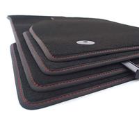 kh Teile Lot de 4 tapis de sol en velours pour A4 S4 RS4 (B8 8K) - Qualité Premium - Intérieur Anthracite - Nubuck avec coutures rouges