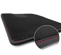 Kh Teile Tapis de sol pour cabine de camion de marque Scania, coutures décoratives, rouge et noir, velours, 2 pièces