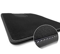 kh Teile Tapis de sol pour camion Scania S & Scania R, Tapis de voiture, Tuning, Cabine Conducteur 2 tapis de velours noir avec couture décorative blanche