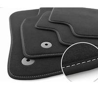 kh Teile Tapis de sol (velours), compatible avec Q5 SQ5 II (FY à partir de 2017), tapis de voiture de qualité supérieure, anthracite, 4 pièces, coutures décoratives blanches.