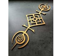 kh Teile Wanddeko Sigil of The Cosmos Nordisch Holz Tableau mural Scandinave Décoration celtique Décoration murale Porte Porte Décoration de fenêtre Décoration en bois Cadeau Runes XXL Grand (hauteur 