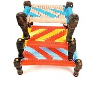 Khaat Charpai Bed Samll | Lit Chaarpai miniature en bois et jute - pour Ladoo Gopal Ji, décoration d'intérieur, pour garder Dieu | Jouets pour enfants (lot de 3)