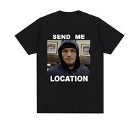 Khabib Send Me Location Graphic T Shirt Black S
