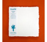 KHADI Lot de 20 feuilles de papier carré, blanc 320 g/m², 20,3 x 20,3 cm