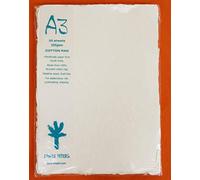 Khadi Papier aquarelle fait main 100% chiffon 320 g/m² : brut : lot de 20 feuilles A3
