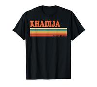 Khadija Rétro Prénom Personnalisé Rayures Vintage T-Shirt